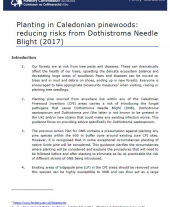 Planting Caledonian Pinewoods: Reducing Risks from Dothistroma Needle Blight